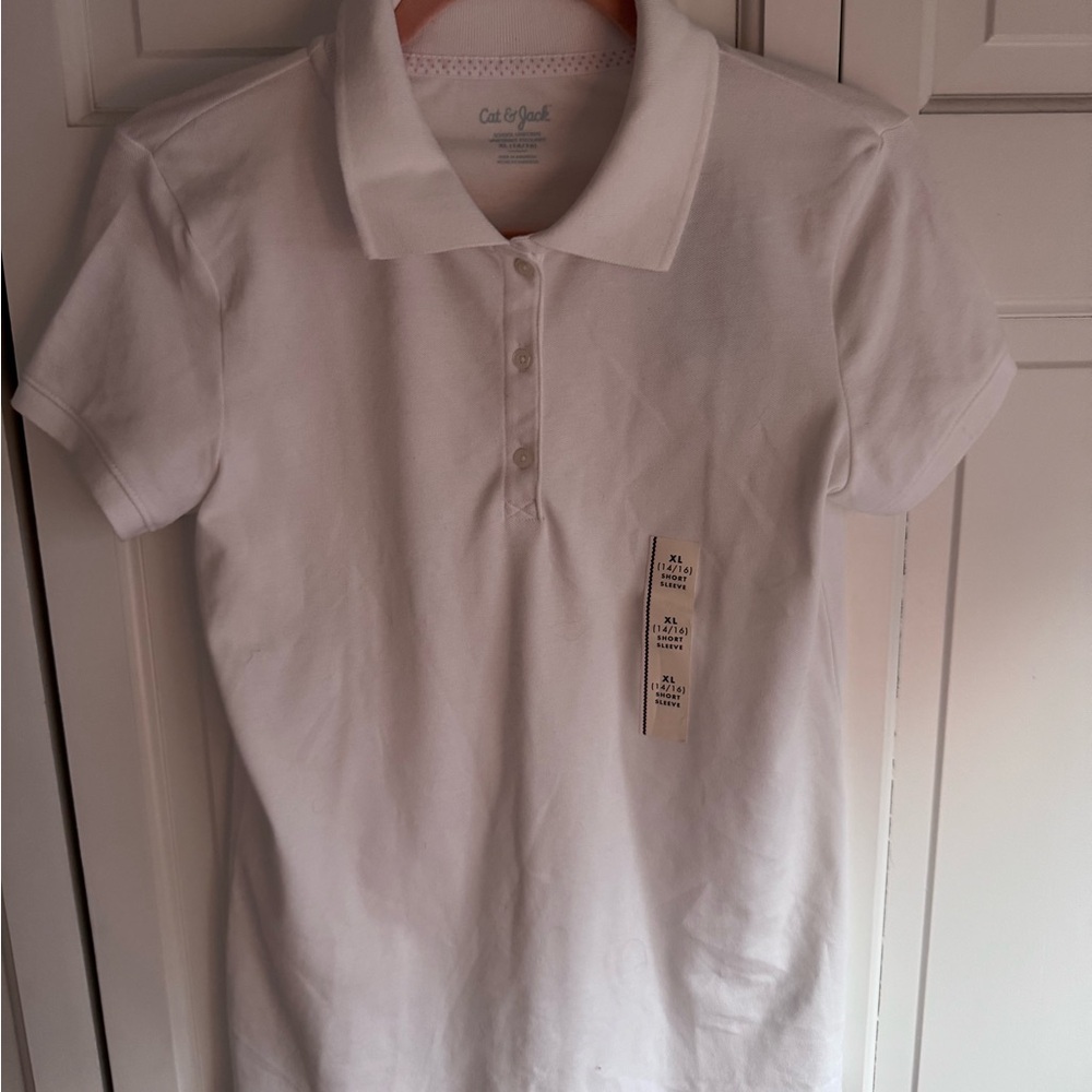 Cat & Jack White Polo Shirt Classic Short Sleeve